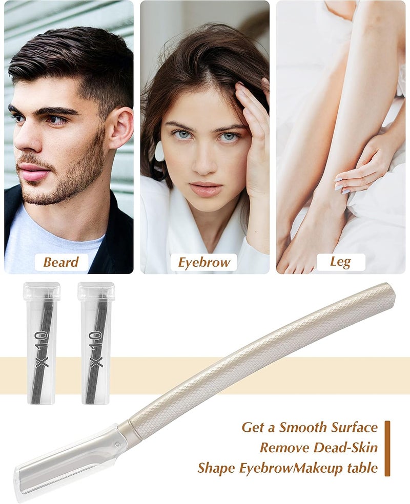 MoHern Dermaplane Razor for Face Professional, Facial Razors for Women&Men Face with 20 Blade Refills, Eyebrow Razor for Women and Men - Image 5